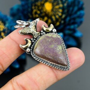 Dragon Bloodstone Bird Pendant: Sterling Silver Gemstone Jewelry Dragon Bloodstone Bird Pendant: Sterling Silver Gemstone Jewelry