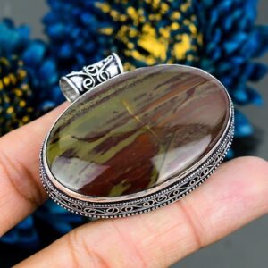 Dragon Bloodstone Pendant: Vintage 925 Sterling Silver Gemstone Jewelry Dragon Bloodstone Pendant: Vintage 925 Sterling Silver Gemstone Jewelry