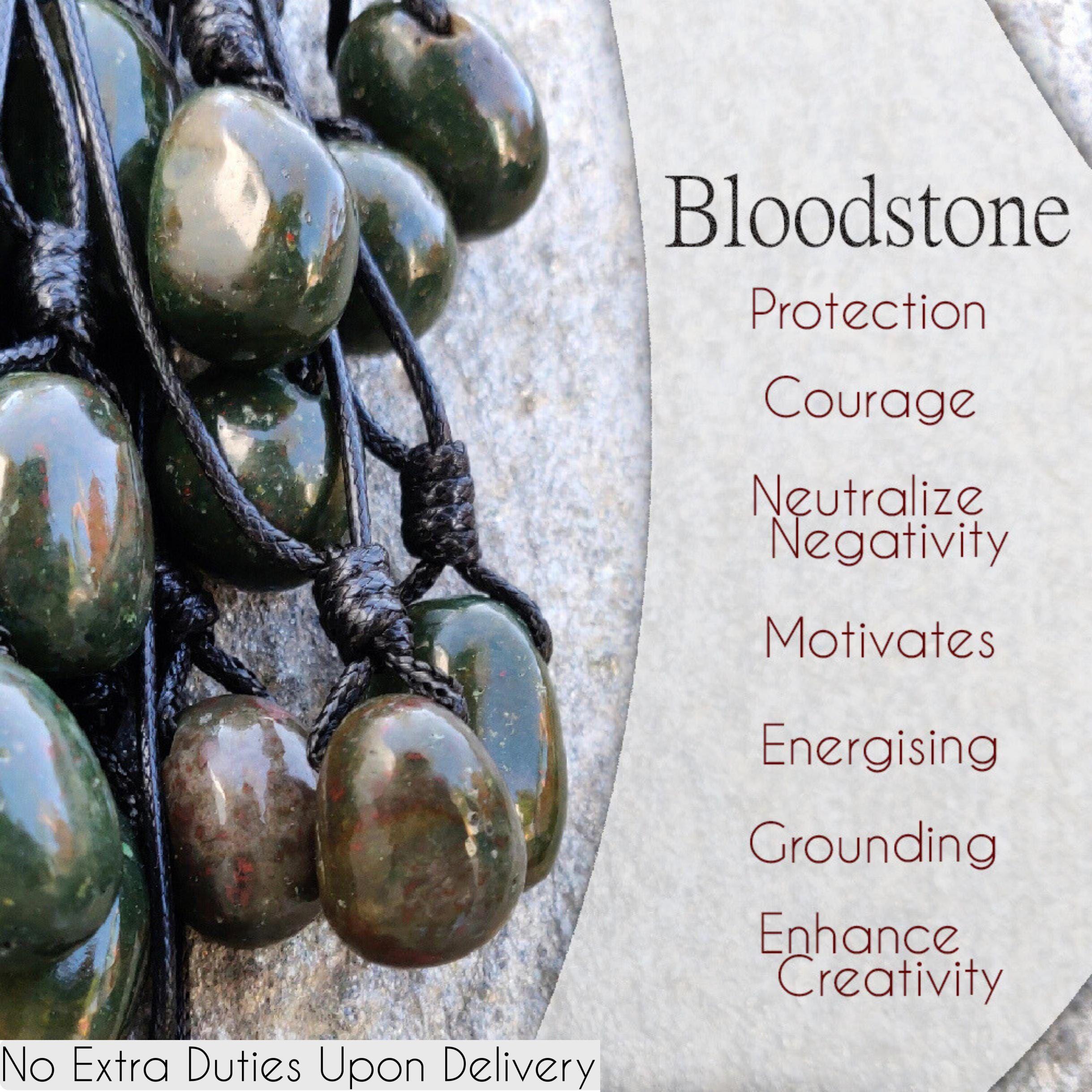 Bloodstone Pendant For Men & Women, Blood Stone Necklace, Protection Jewelry, Birthday Gifts For Friends, Simple Necklace