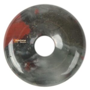 g0128.43   30mm African bloodstone  donut gemstone pendant focal bead