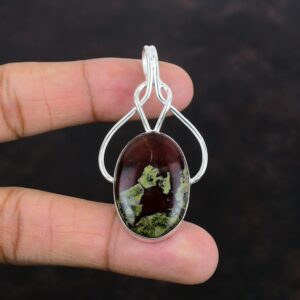 Handmade Dragon Bloodstone Pendant: 925 Sterling Silver Gemstone Jewelry Handmade Dragon Bloodstone Pendant: 925 Sterling Silver Gemstone Jewelry