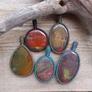 Large Bloodstone Necklace, Natural Bloodstone Pendant Necklace, Handmade Necklace, Macrame Stone Necklace, Green Stone Necklace, Spiritual Large Bloodstone Necklace, Natural Bloodstone Pendant Necklace, Handmade Necklace, Macrame Stone Necklace, Green Stone Necklace, Spiritual