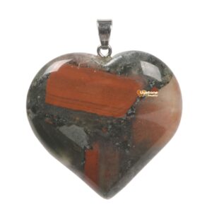 Natural African Bloodstone Gemstone Healing Crystal 40mm LOVE Heart Rock Pendant For Jewelry Making Natural African Bloodstone Gemstone Healing Crystal 40mm LOVE Heart Rock Pendant For Jewelry Making