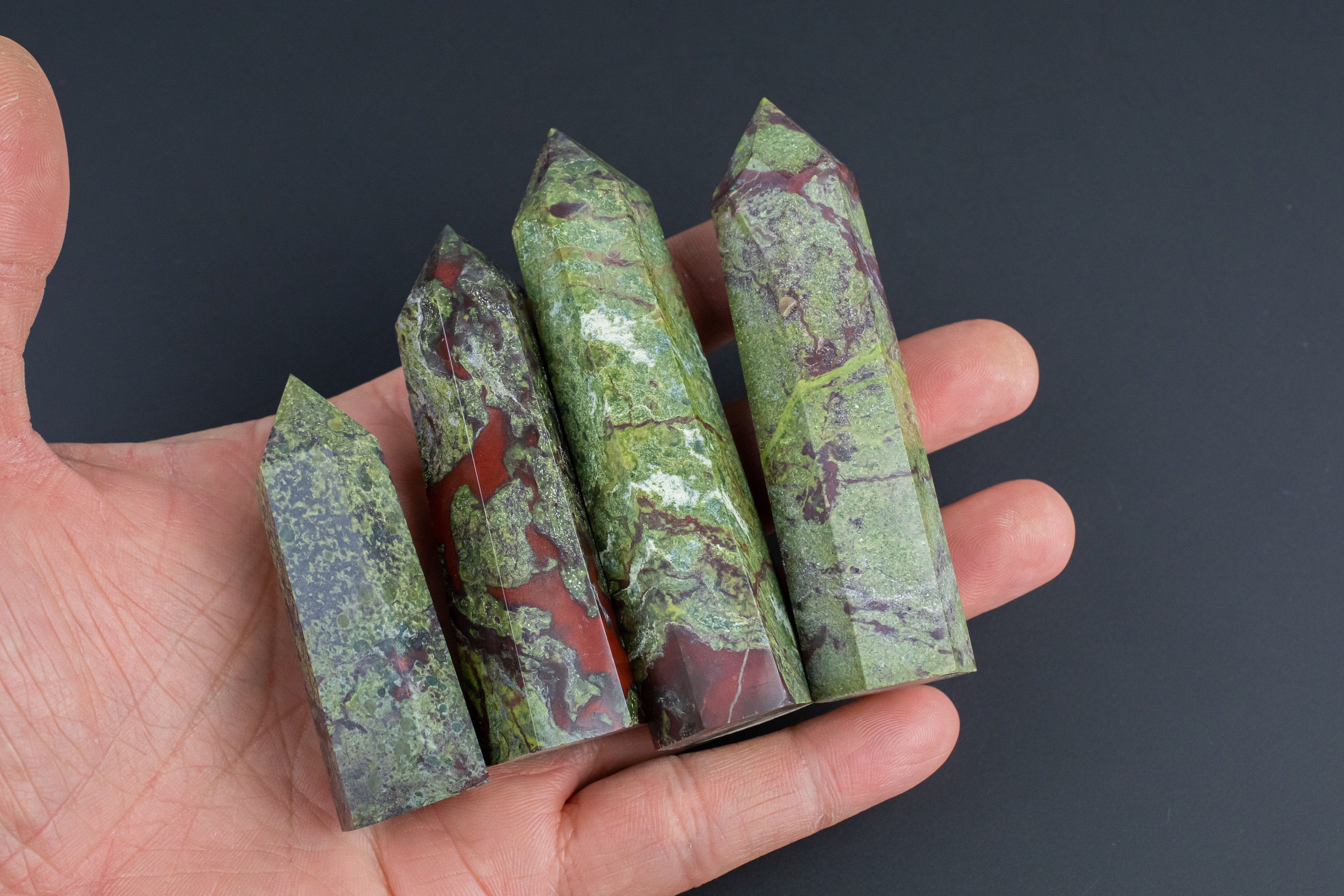 1 Pc Natural Dragon Bloodstone Obelisk Tower Point Wand Healing Crystal 1 Pc Natural Dragon Bloodstone Obelisk Tower Point Wand Healing Crystal