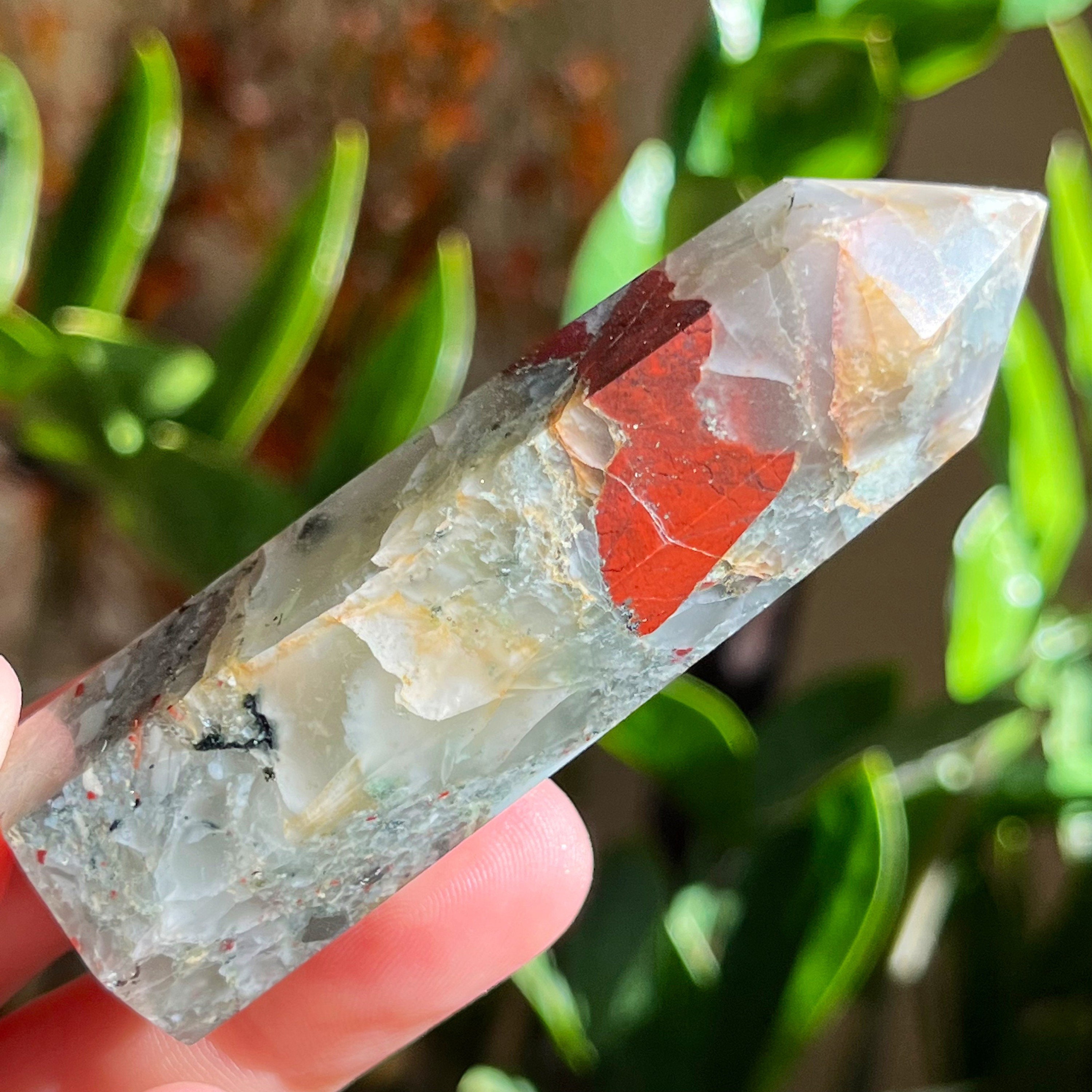 African Bloodstone Jasper Tower Point Obelisk African Bloodstone Jasper Tower Point Obelisk