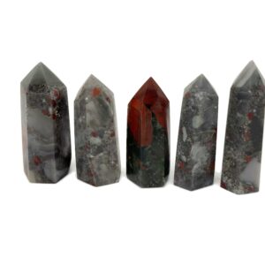 African Bloodstone Obelisk Tower Stone - Gemstone Tower - Meditation Gemstone - Crystal Gifts - Home Crystal Decor - Tw1122