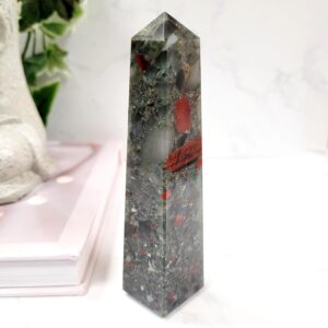 Bloodstone Crystal Obelisk • Ethically Sourced