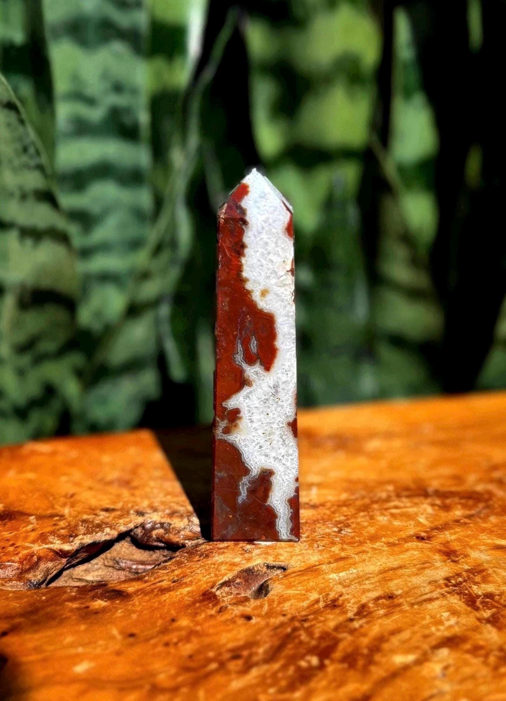 Bloodstone Crystal Tower - Aka Heliotrope Crystal For Spiritual, Emotional, And Physical Healing - Rare Crystal - Gemstone Tower