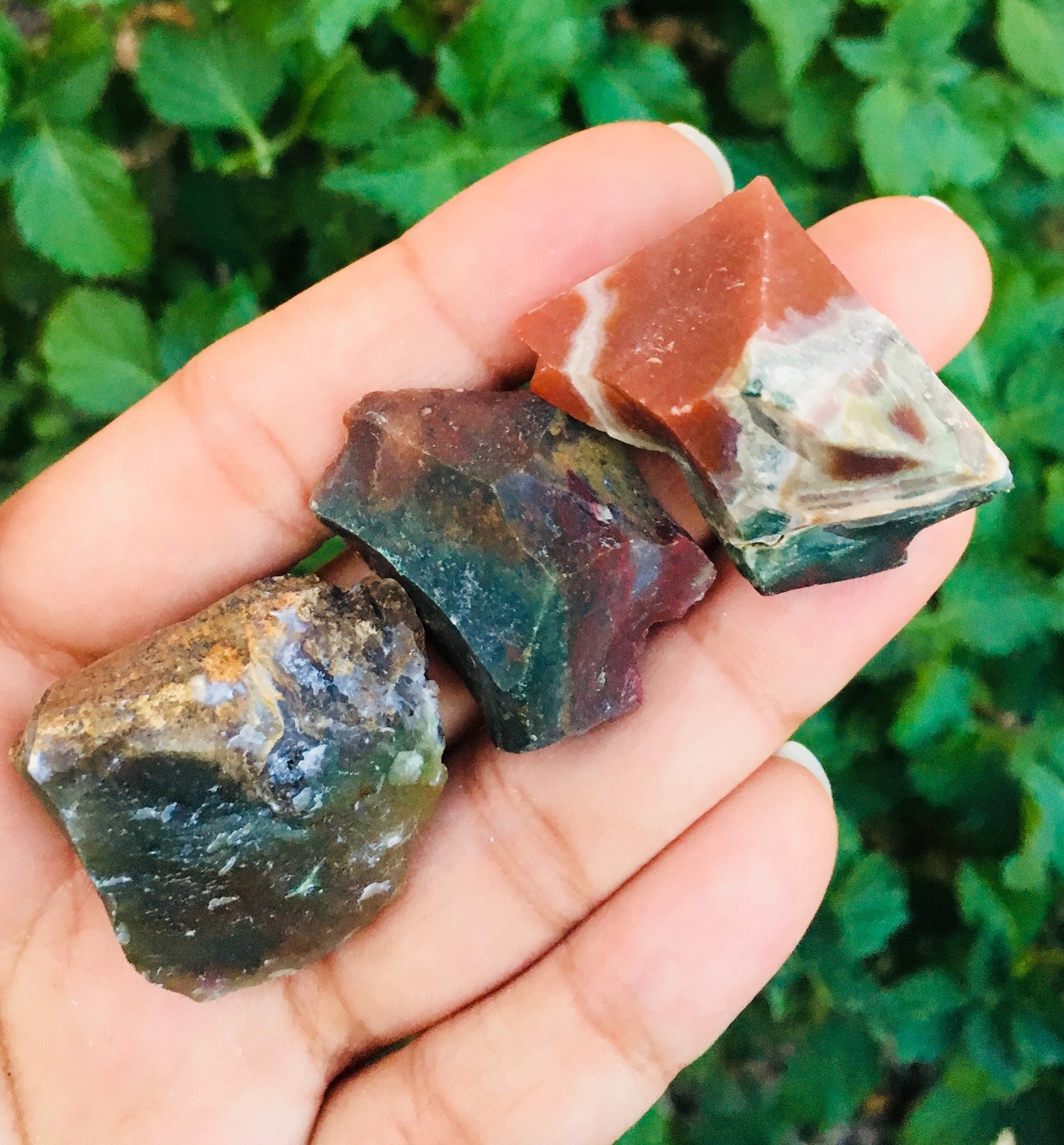 Raw Bloodstone Crystal (1) One Rough Bloodstone, Natural Heliotrope Green Red Brown Jasper, High Quality Blood Stone