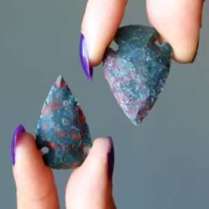 Bloodstone Raw Crystal Set Liberty Justice Red Arrowheads