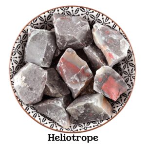 Heliotrope Raw Stone, Natural Bloodstone Crystal, Altar Ritual And Healing Force Gem