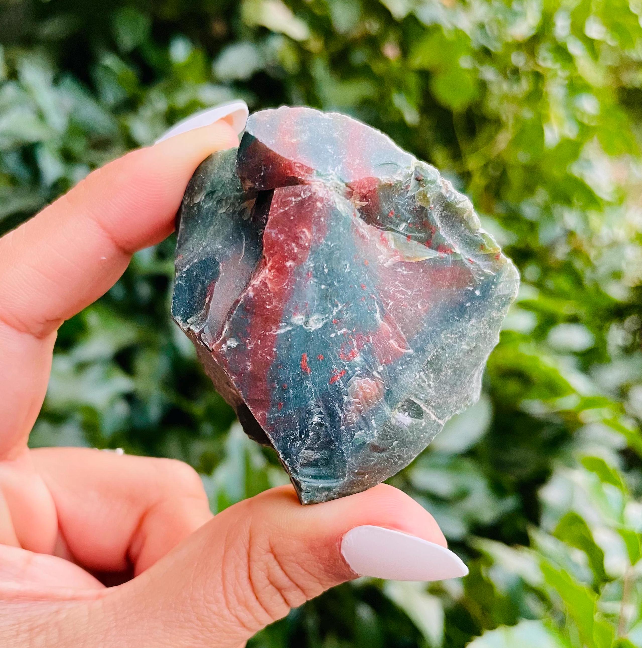 Jumbo Rough Bloodstone Crystal (1) One Xl Rough Bloodstone, Natural Heliotrope Green Red Brown Jasper, High Quality Large Blood Stone
