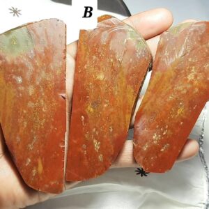 Natural Bloodstone Raw Slices: Big Size Rough Specimens