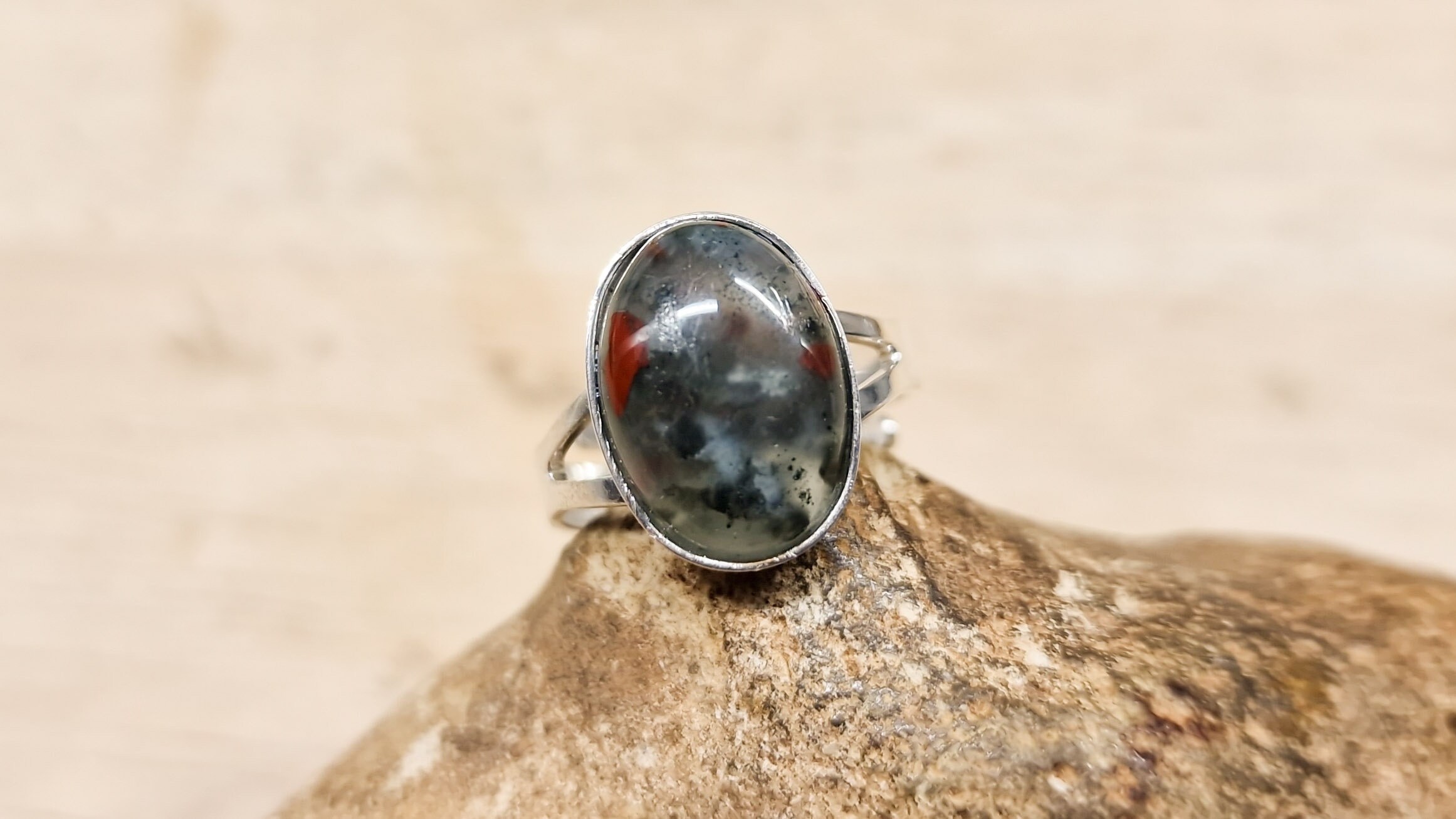 Adjustable Bloodstone Ring. 925 Sterling Silver Rings For Women. March Birthstone. Crystal Reiki Jewelry Uk. 14x10mm Stone Adjustable Bloodstone Ring. 925 Sterling Silver Rings For Women. March Birthstone. Crystal Reiki Jewelry Uk. 14x10mm Stone