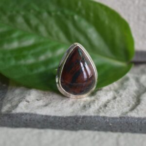 Handmade 925 Silver Natural Bloodstone Ring