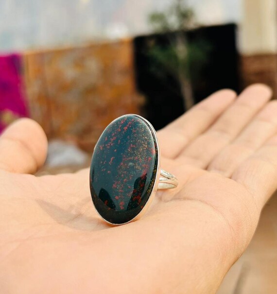 Bloodstone Ring, Handmade Jewelry, 925 Sterling Silver, Women Ring, Christmas Gift