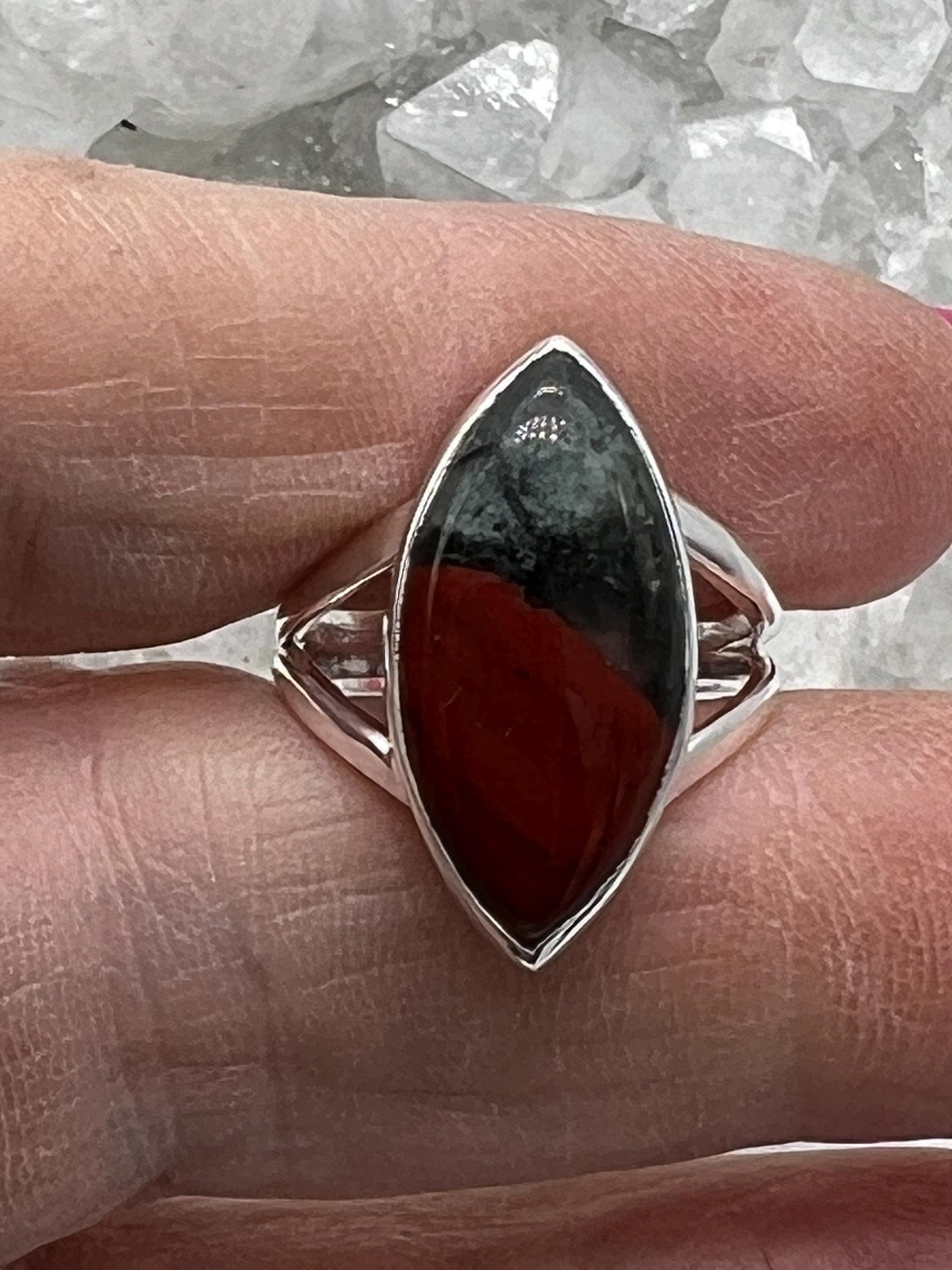 Bloodstone Jasper Ring, Size 6 1/2 Bloodstone Jasper Ring, Size 6 1/2