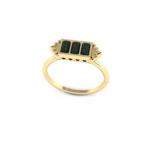 Bloodstone Unique Vintage Three Stone Ring, Gemstone Ring, Brass Handcrafted Jewelry, Multi Stone Ring, Statement Ring For Gifts