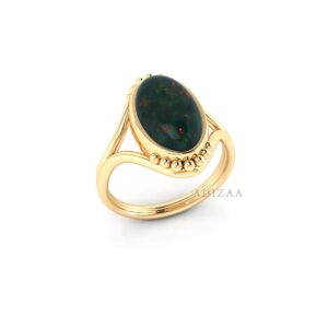 Victorian Crown Shape Motif Oval Shape Bloodstone Ring, Danity Ring With High Quality 18k Gold Filled Gemstone Ring, Unique Minimalist Ring