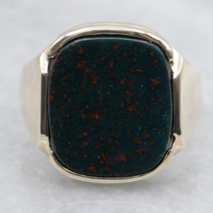 Vintage 10K Yellow Gold Bloodstone Ring, Statement Jewelry Vintage 10K Yellow Gold Bloodstone Ring, Statement Jewelry