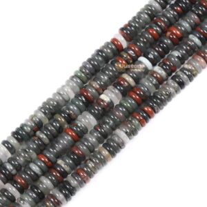 6.5x2mm African Bloodstone Heishi Disc Rondelle Loose Beads 15.5"