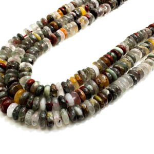Natural Bloodstone Beads: Polished Rondelle Smooth Gemstone Beads For Jewelry Making - Rd40