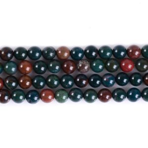 6MM Green Bloodstone Heliotrope round ball loose gemstone beads 16"