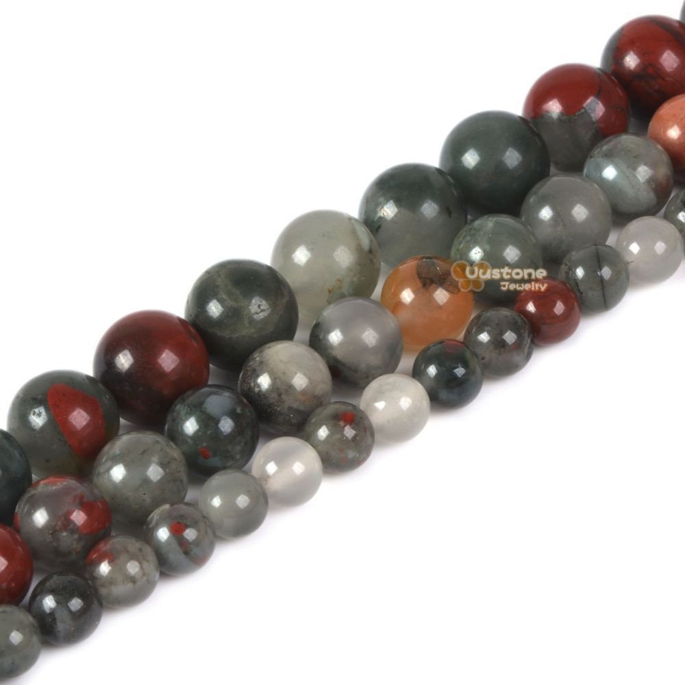 African Bloodstone Round Ball Loose Beads Diy Jewelry Making Beads Strand 6mm 8mm 10mm
