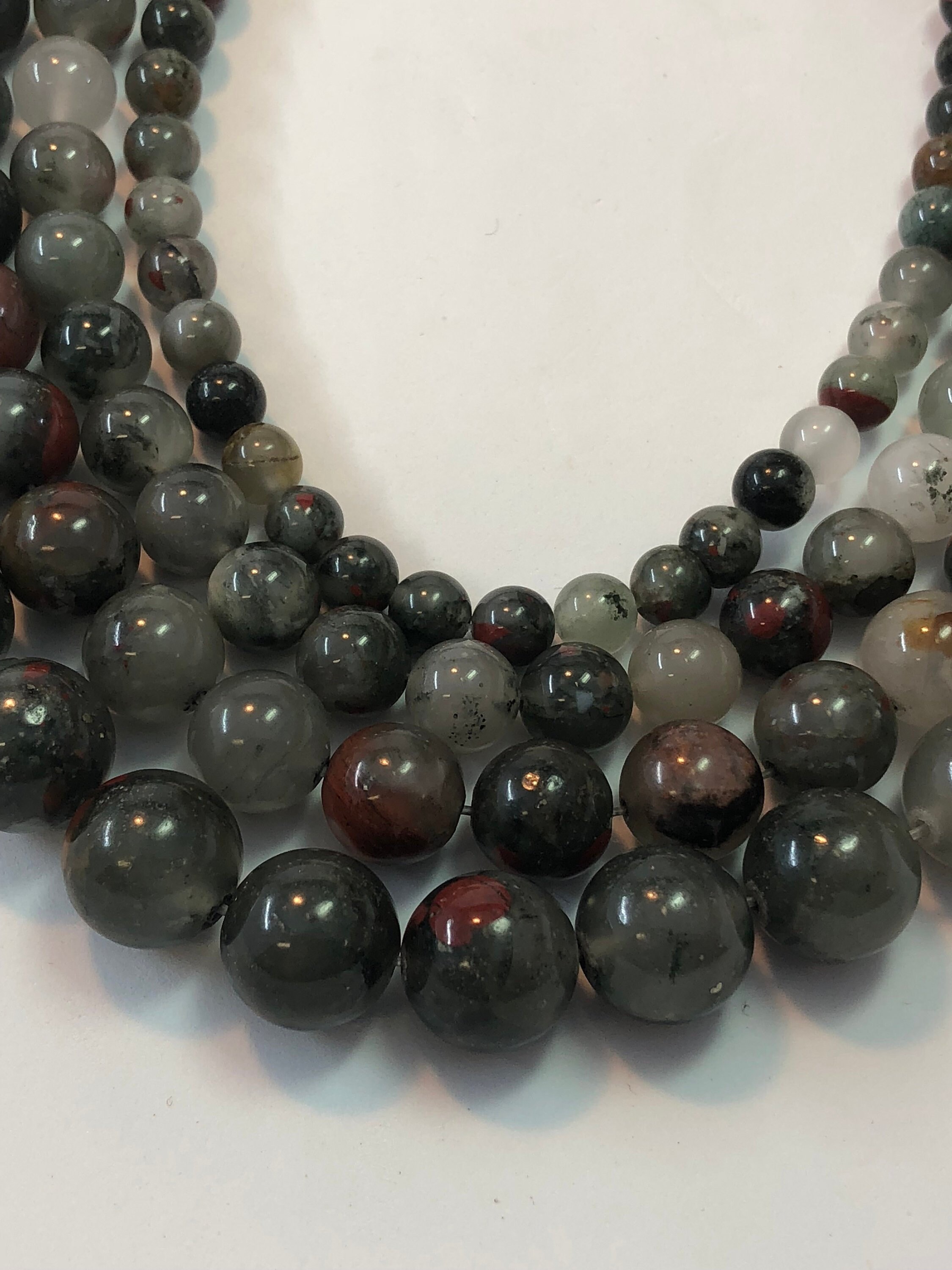 African Bloodstone Gemstone Beads. 15" Strand Of High Quality Round Beads Available In 4-12mm.