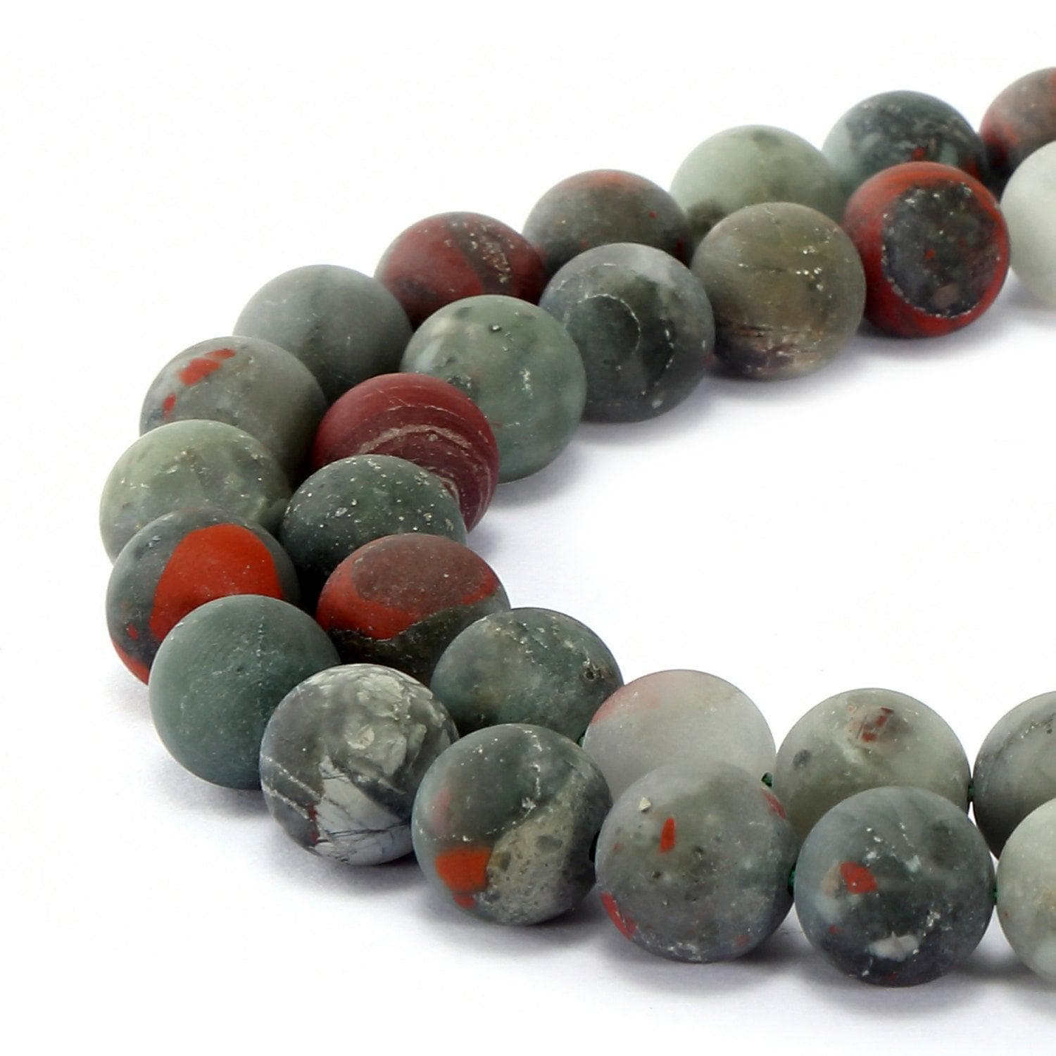 African Bloodstone Matte Round Beads 4mm 6mm 8mm 10mm 12mm 15.5" Strand