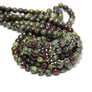 Dragon Blood Jasper Beads 4mm 6mm 8mm 10mm Natural Bloodstone Round Beads Mala Beads Supplies Green Red Gemstone 1 Full Strand A Quality