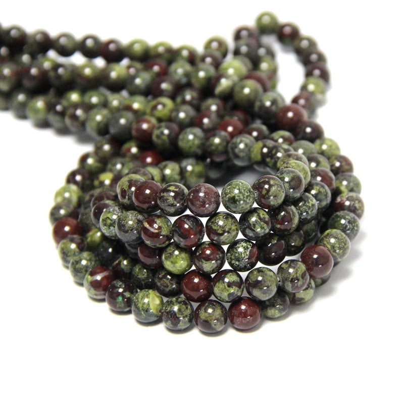 Dragon Blood Jasper Beads 4mm 6mm 8mm 10mm Natural Bloodstone Round Beads Mala Beads Supplies Green Red Gemstone 1 Full Strand A Quality