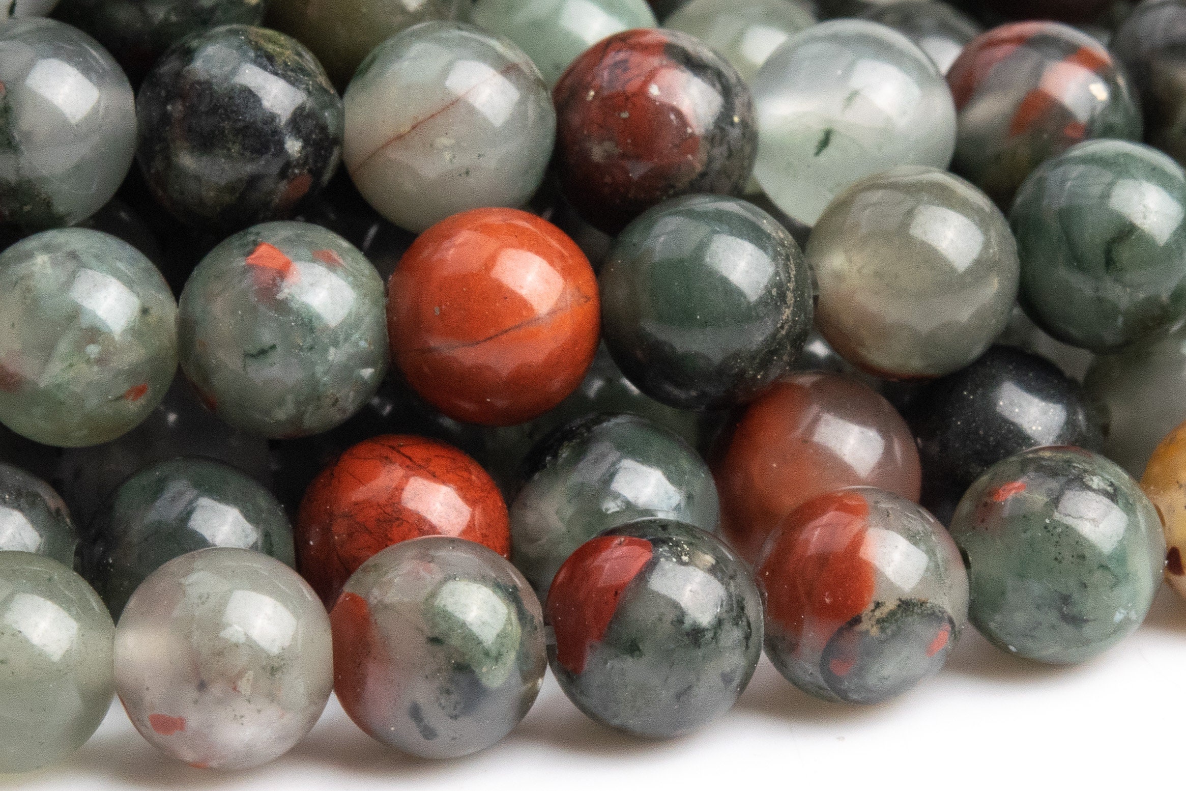 Genuine Natural Blood Stone Gemstone Beads 6mm Gray And Red Round Aaa Quality Loose Beads (100060) Genuine Natural Blood Stone Gemstone Beads 6mm Gray And Red Round Aaa Quality Loose Beads (100060)
