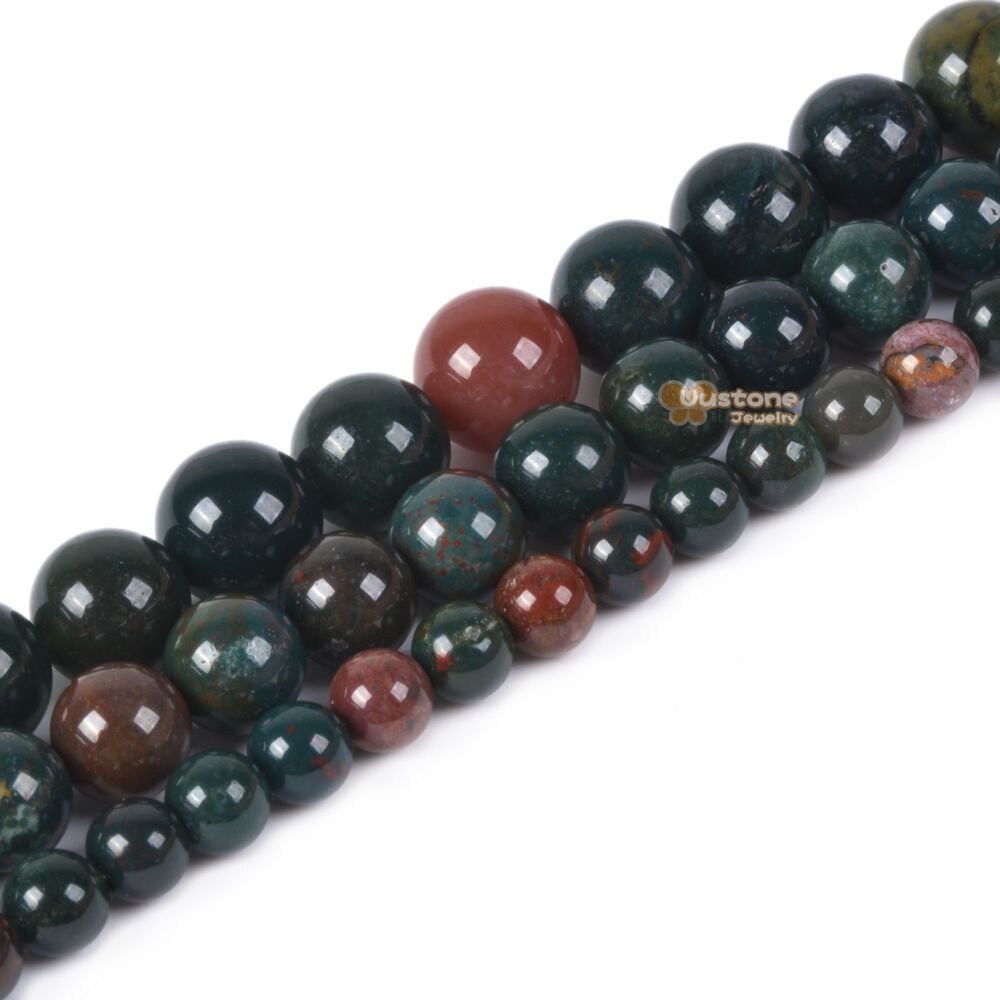 Green Blood Stone Heliotrope Round Ball Loose Beads Diy Jewelry Making Beads Strand 6mm 8mm 10mm