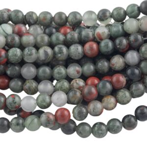 Large-hole Beads!!! 8mm Or 10mm Smooth-finished Round. 2mm Hole. 7-8" Strands. Bloodstone Big Hole Beads