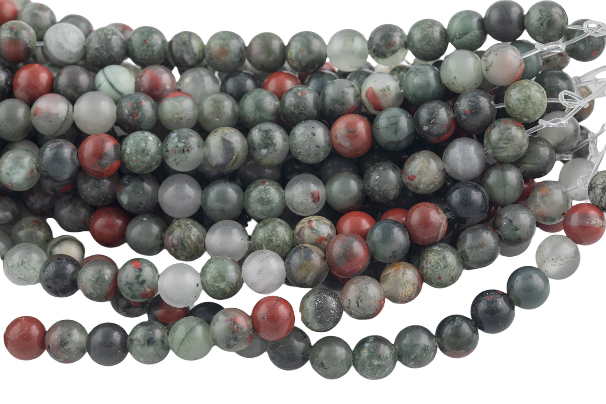 Large-hole Beads!!! 8mm Or 10mm Smooth-finished Round. 2mm Hole. 7-8" Strands. Bloodstone Big Hole Beads