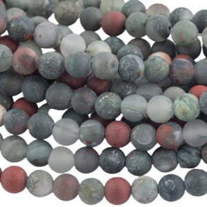 Large-hole Beads!!! 8mm Or 10mm Matte -finished Round. 2mm Hole. 7-8" Strands. Bloodstone Big Hole Beads