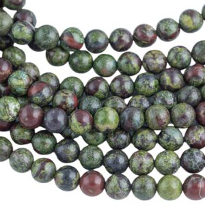 Natural Dragon Bloodstone Beads Blood Stone Beads, High Quality in Smooth Round, 3MM, 4MM, 6MM, 8MM, 10MM, 12MM, 14MM- Full 16 Inch Strand