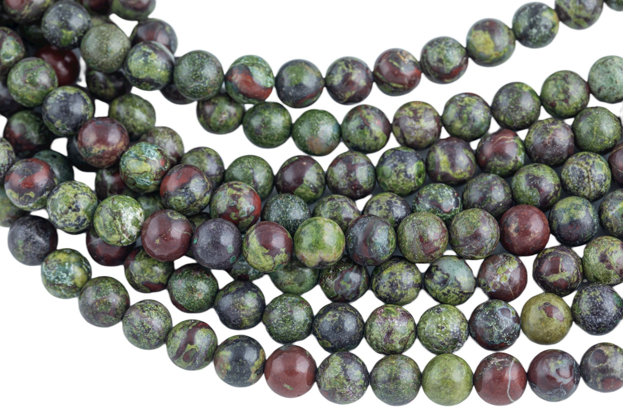 Natural Dragon Bloodstone Beads Blood Stone Beads, High Quality In Smooth Round, 3mm, 4mm, 6mm, 8mm, 10mm, 12mm, 14mm- Full 16 Inch Strand