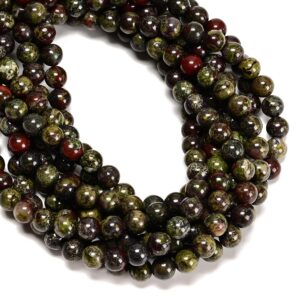 Natural Dragon Bloodstone Jasper Smooth Round Beads 6mm 8mm 10mm 12mm 15.5''Strd
