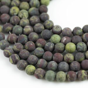 Natural Matte Dragon Bloodstone Blood Stone Beads, High Quality In Matte Round, 3mm, 4mm, 6mm, 8mm, 10mm, 12mm- Full 16 Inch Strand