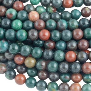 Natural Real Genuine Bloodstone 4mm 6mm 8mm Smooth Round Beads Superior Quality~ 100% Bloodstone Full 15.5" Strand Gemstone Beads