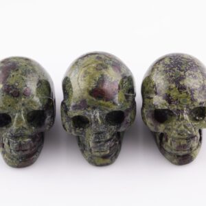 1 Pc Natural Bloodstone Stone Skull Shape-  1.5 inches