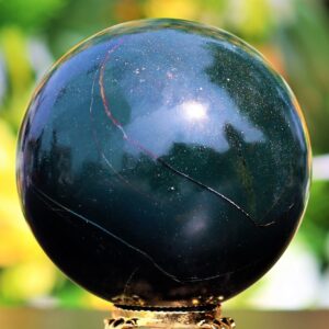 Green Bloodstone Sphere: 80MM Crystal Ball, Chakra Balancing Decor