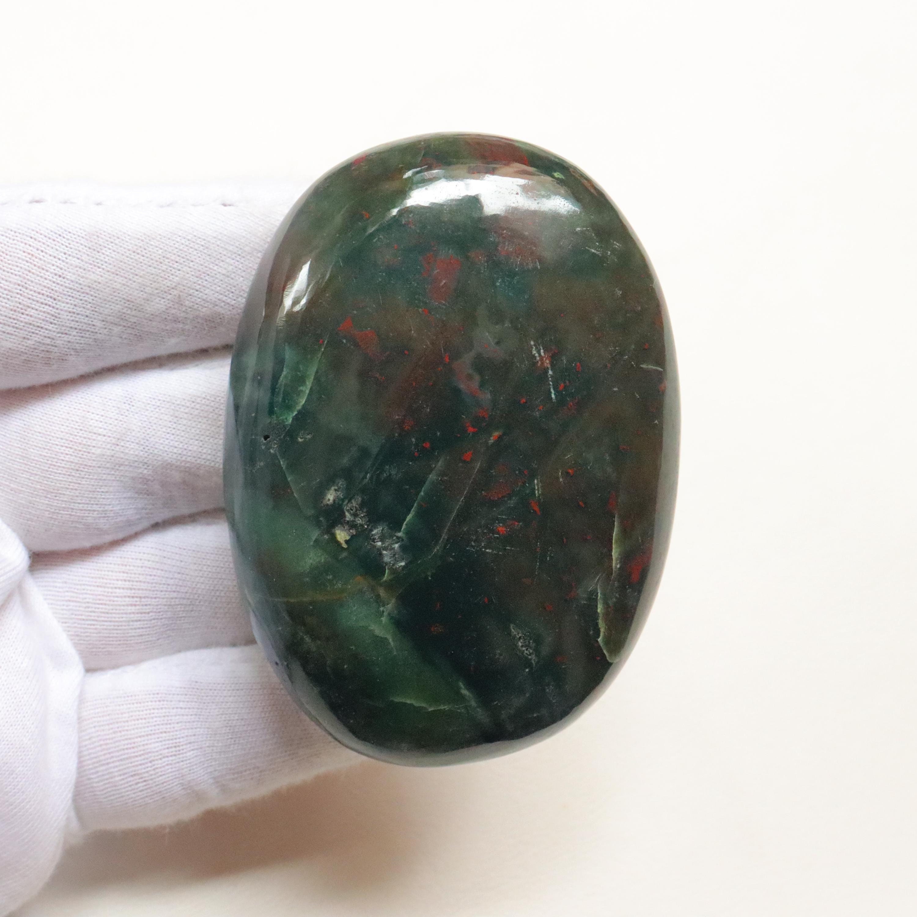 High Quality Bloodstone Palmstone, Natural Designer Indian Blood Stone, Grounding Protection, Meditation Reiki Healing, Pocket Palm Stone