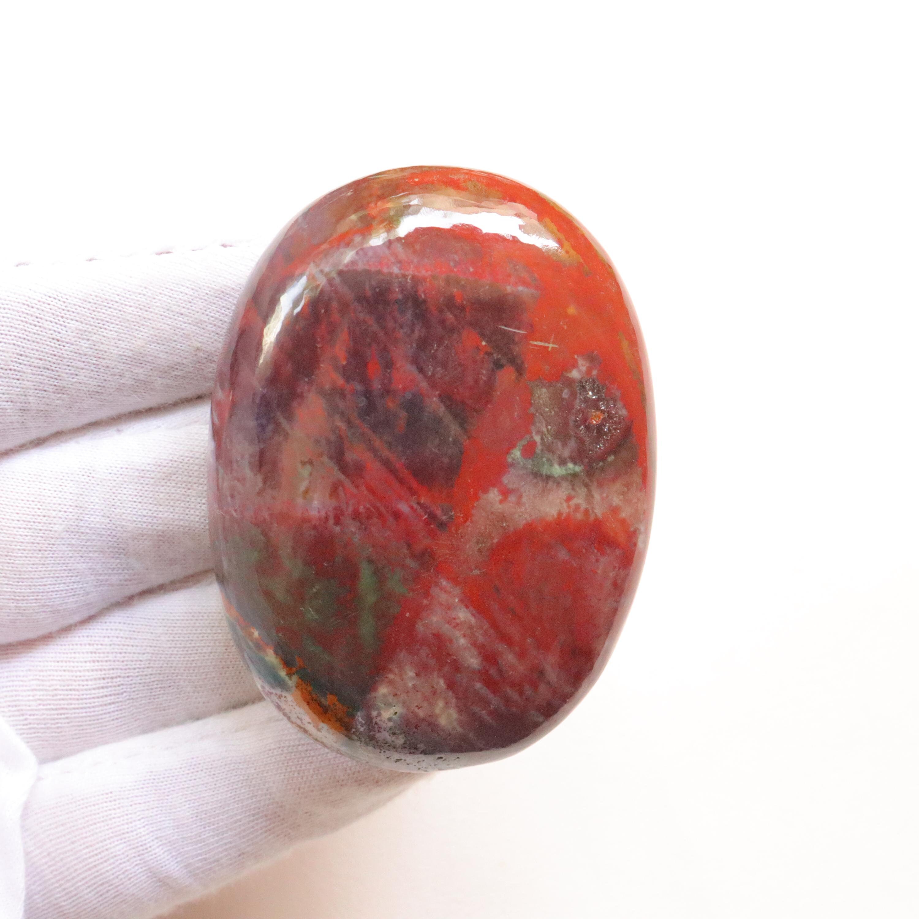 High Quality Bloodstone Palmstone, Natural Designer Indian Blood Stone, Grounding Protection, Meditation Reiki Healing, Pocket Palm Stone