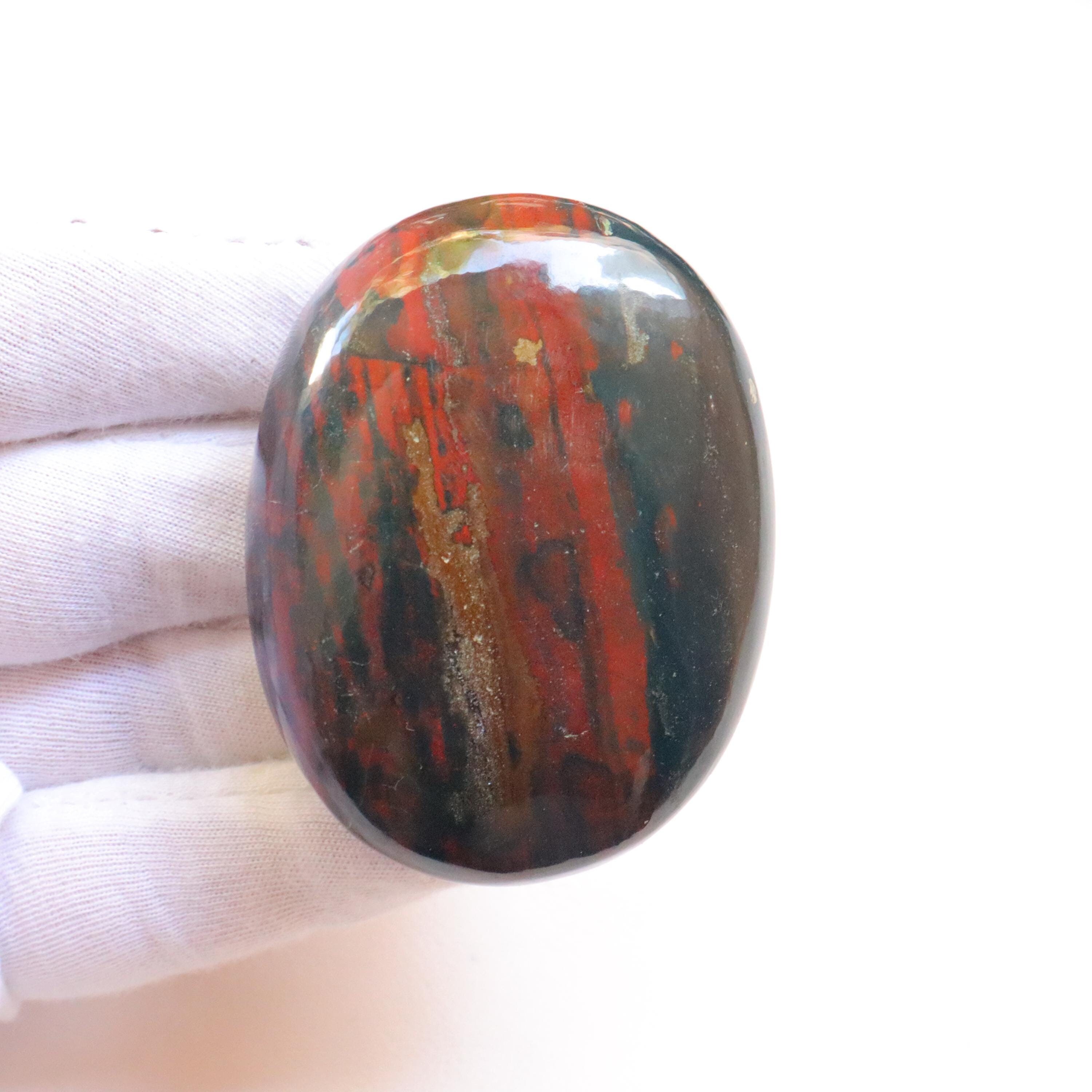 High Quality Bloodstone Palmstone, Natural Designer Indian Blood Stone, Grounding Protection, Meditation Reiki Healing, Pocket Palm Stone
