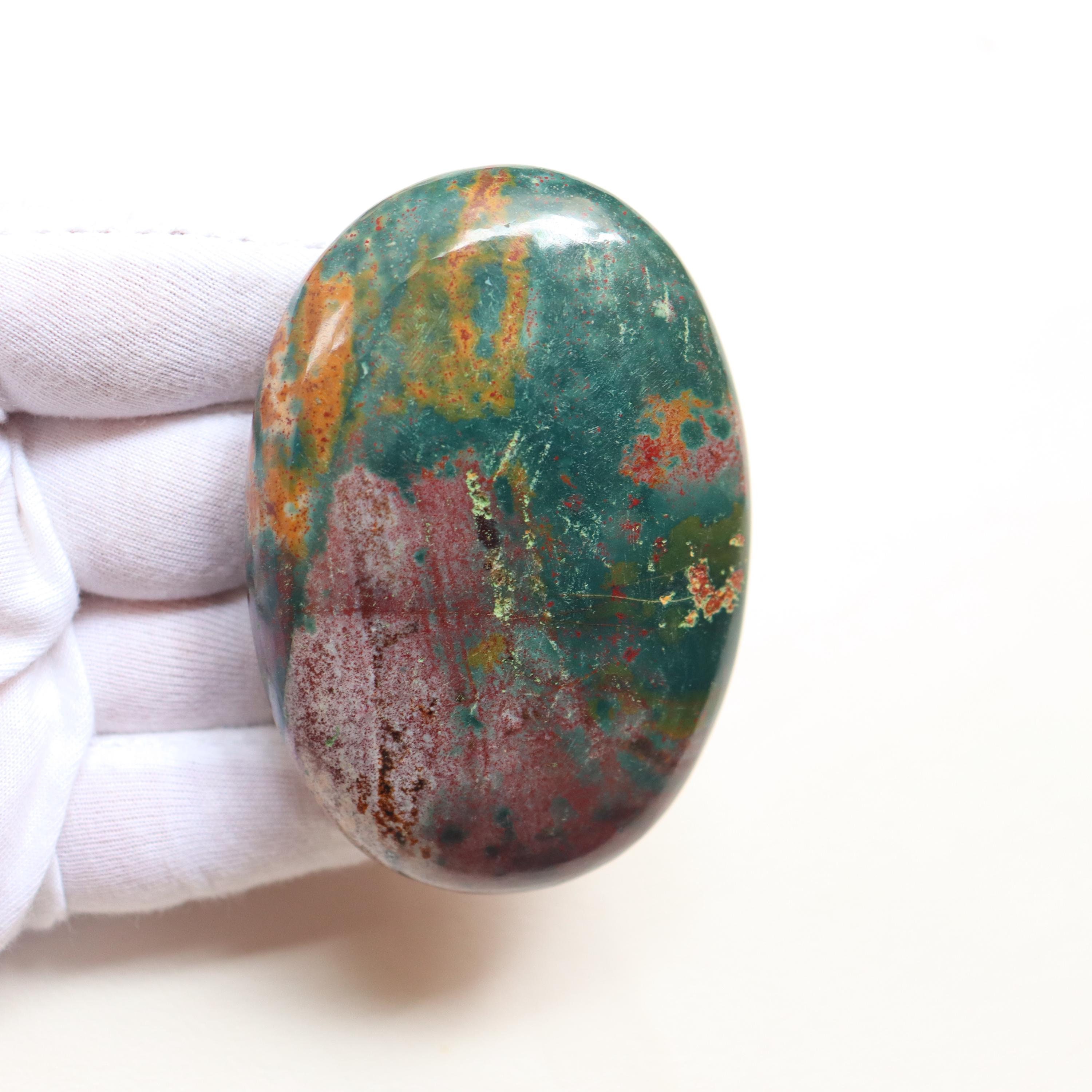 High Quality Bloodstone Palmstone, Natural Designer Indian Blood Stone, Grounding Protection, Meditation Reiki Healing, Pocket Palm Stone