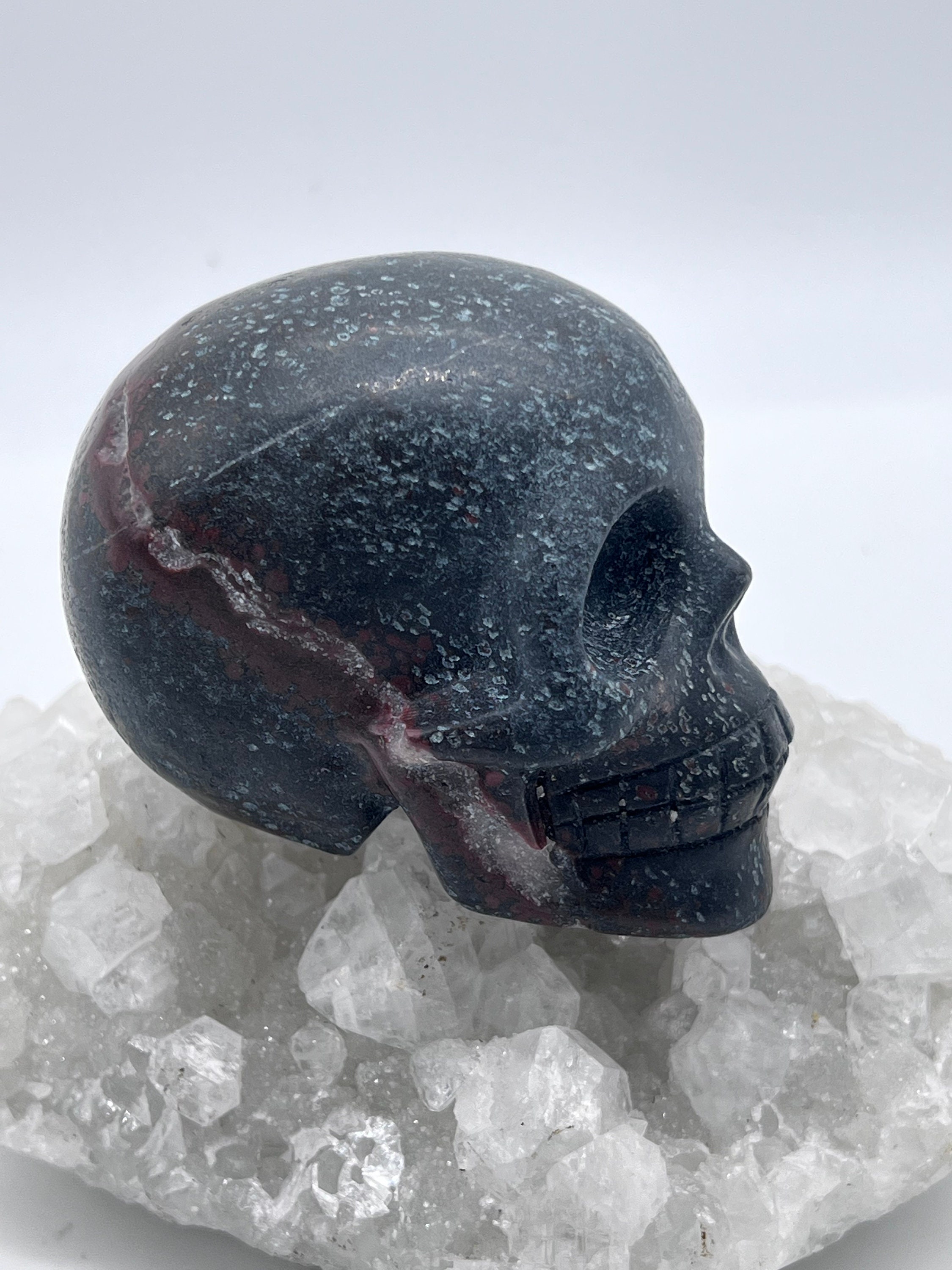 Bloodstone Jasper Carved Skull-4" X 3"