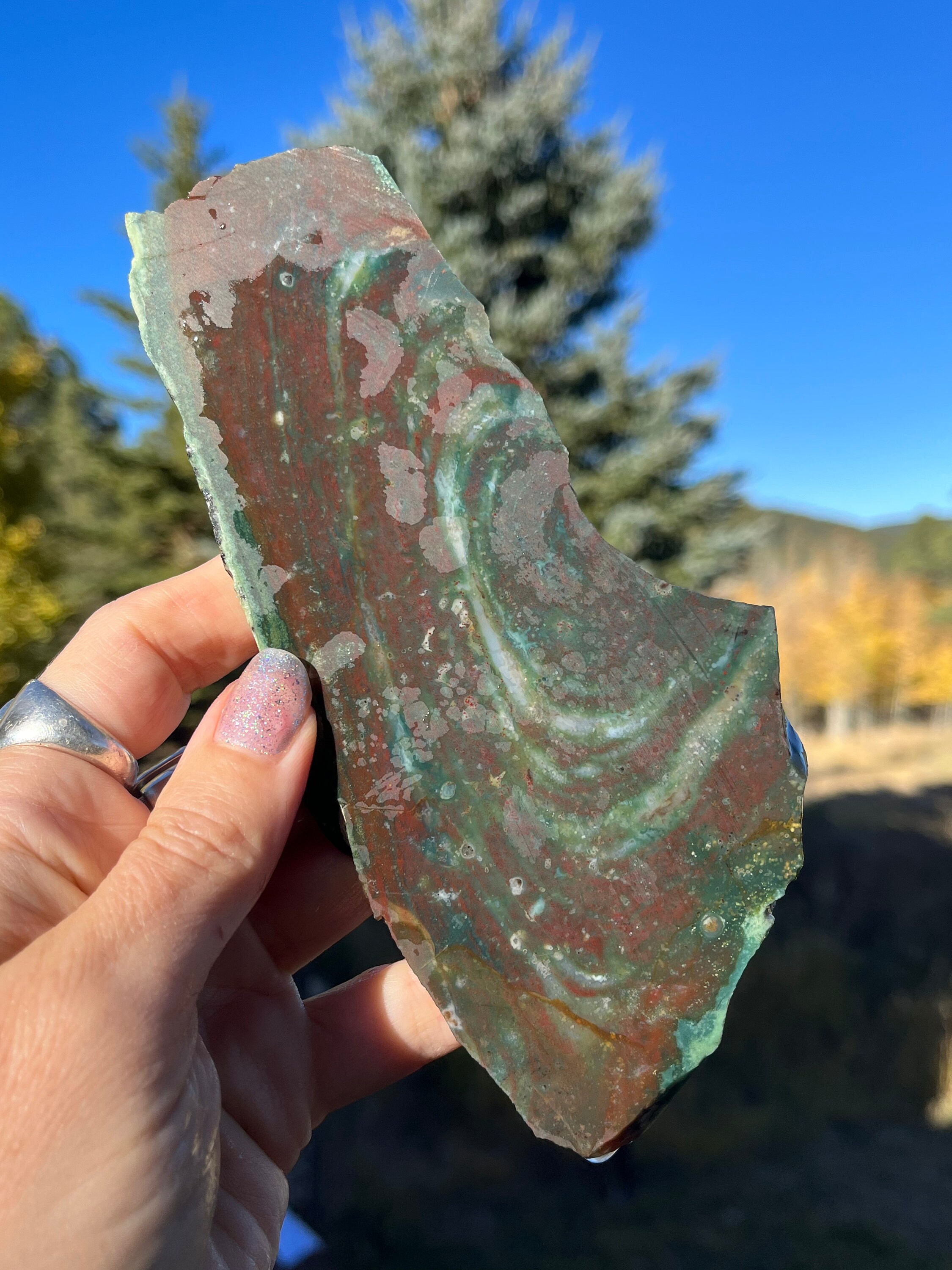 Bloodstone Jasper Lapidary Slab Natural Stone Not Polished For Cabbing